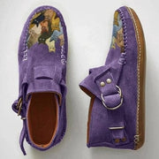Gemusterte Damen-Loafers mit Schnallen – Bequeme und stylische Mokassins für den Alltag