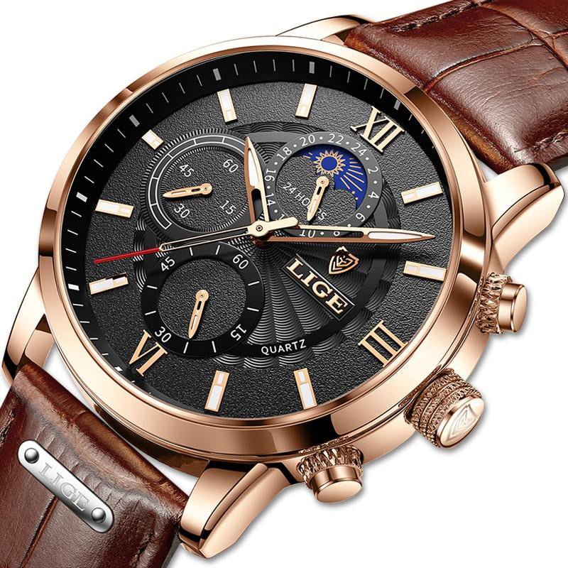 Klassische Lederarmbanduhr