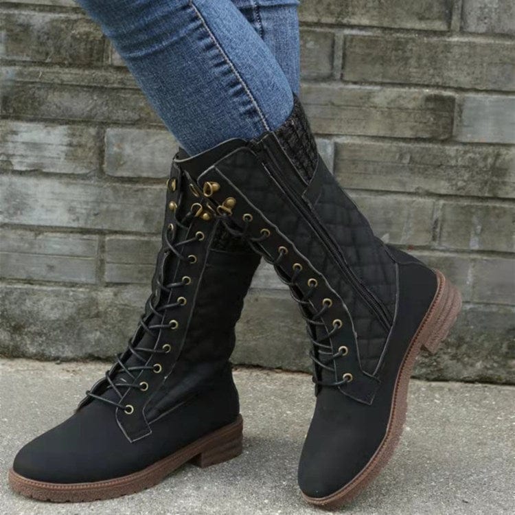 Damen Winter-Schnürstiefel – Gefütterte Outdoor-Stiefel mit rutschfester Sohle, Modische und warme Boots für kalte Tage