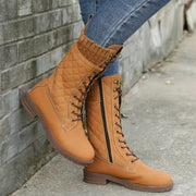 Damen Winter-Schnürstiefel – Gefütterte Outdoor-Stiefel mit rutschfester Sohle, Modische und warme Boots für kalte Tage