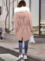 Trendige Winterjacke Mit Kapuze Für Damen | Kunstfell