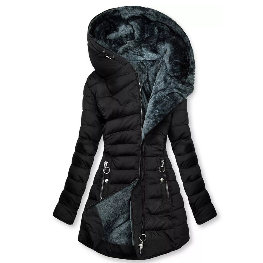 Stylische Winterjacke Mit Kapuze Für Damen | Lang