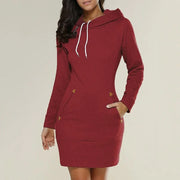 Lässiges Damen Hoodie-Kleid mit praktischen Taschen
