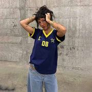 Luna – Weites Trikot-Oberteil im Retro-Stil mit sportlichen Details