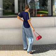 Luna – Weites Trikot-Oberteil im Retro-Stil mit sportlichen Details