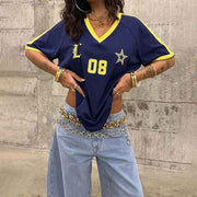 Luna – Weites Trikot-Oberteil im Retro-Stil mit sportlichen Details