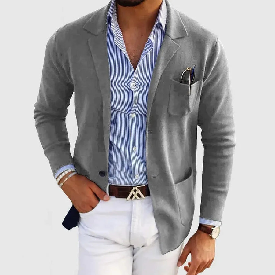 Herren Stylischer Blazer Mit Tasche | Freizeit