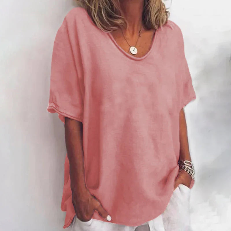 KATHIE - LOCKERES T-SHIRT MIT RUNDHALSAUSSCHNITT
