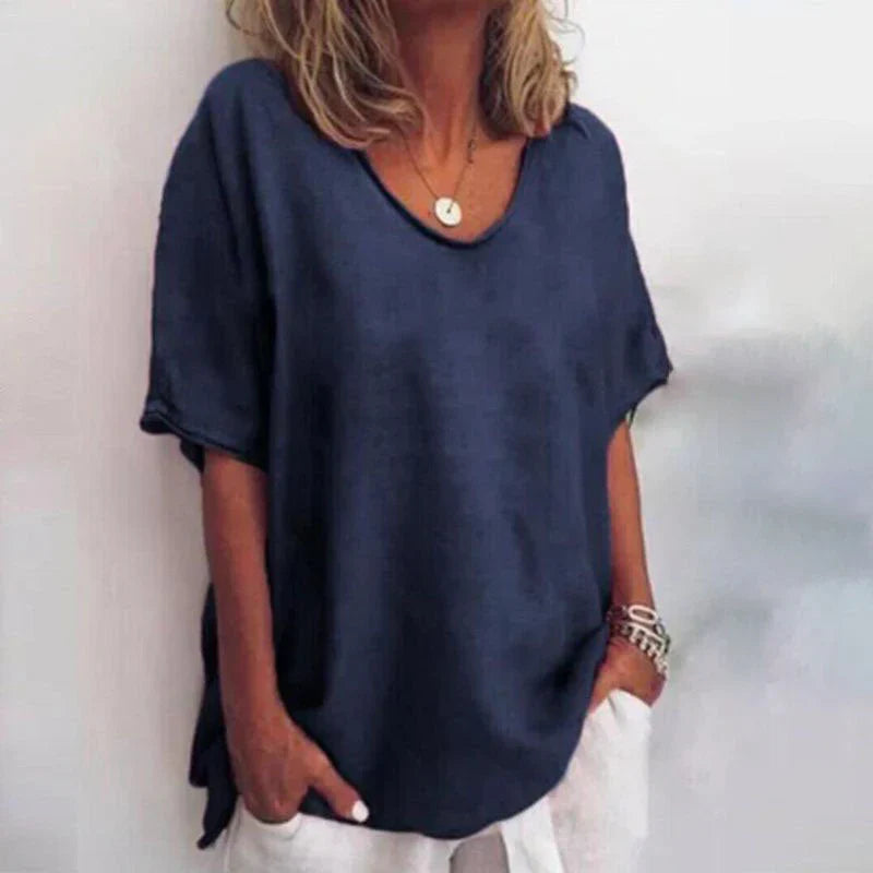 KATHIE - LOCKERES T-SHIRT MIT RUNDHALSAUSSCHNITT