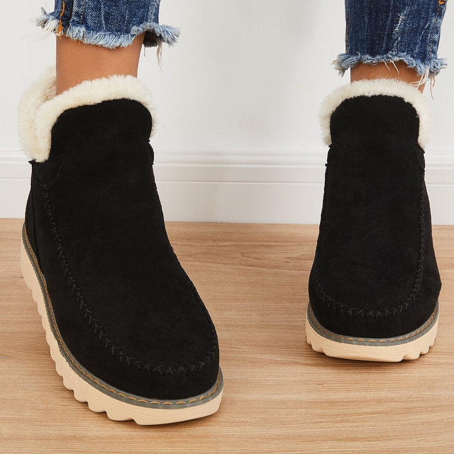 Kuschelige Damen Winterstiefeletten – Gefütterte Stiefel mit rutschfester Sohle und bequemen Schnitt, perfekt für kalte Tage
