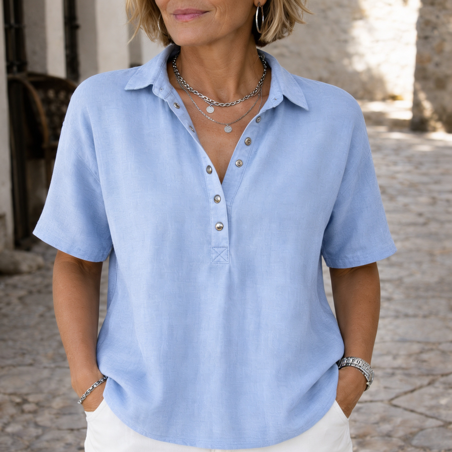 Vera | Elegante Bluse mit Kragen und Knöpfen