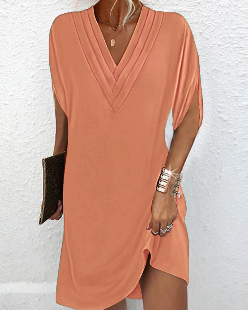 Amelia | Elegantes V-Ausschnitt Kleid