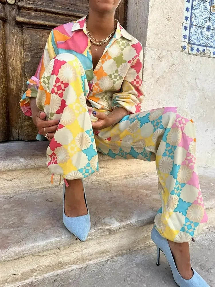 Damen Kleid-Set – Leichte Viskose – Fließender Eleganter Sommerstil