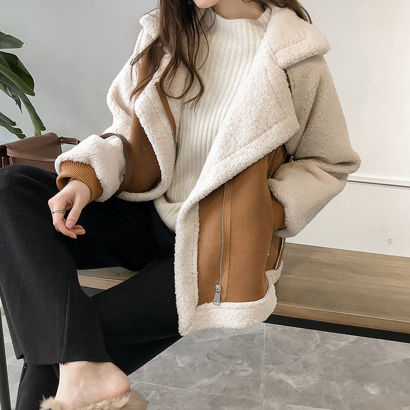 Eleganter Veganes Wildleder-Wintermantel für Damen - Stilvoll und Warm