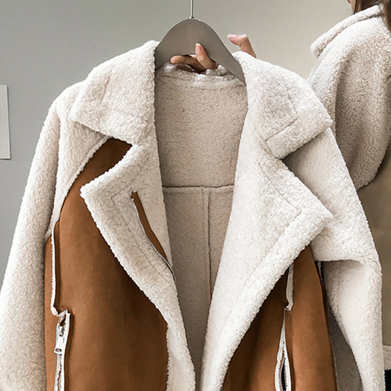 Eleganter Veganes Wildleder-Wintermantel für Damen - Stilvoll und Warm