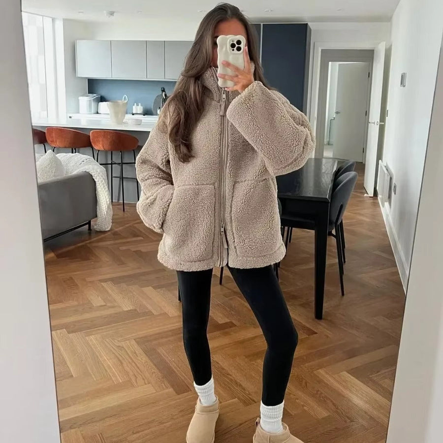 Susan Teddyjacke mit Reißverschluss
