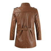 Anton® | Elegante lange Motorradjacke aus Leder