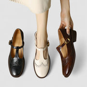 Marlene | Mary Jane Schuhe Orthopädisch T-Riemen Blockabsatz