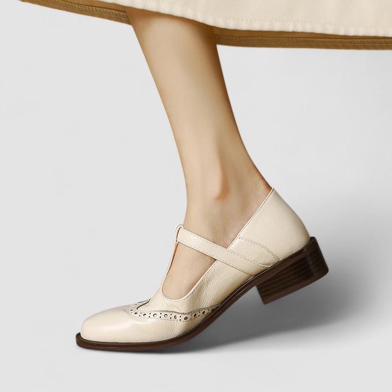 Marlene | Mary Jane Schuhe Orthopädisch T-Riemen Blockabsatz