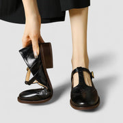 Marlene | Mary Jane Schuhe Orthopädisch T-Riemen Blockabsatz