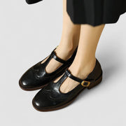 Marlene | Mary Jane Schuhe Orthopädisch T-Riemen Blockabsatz
