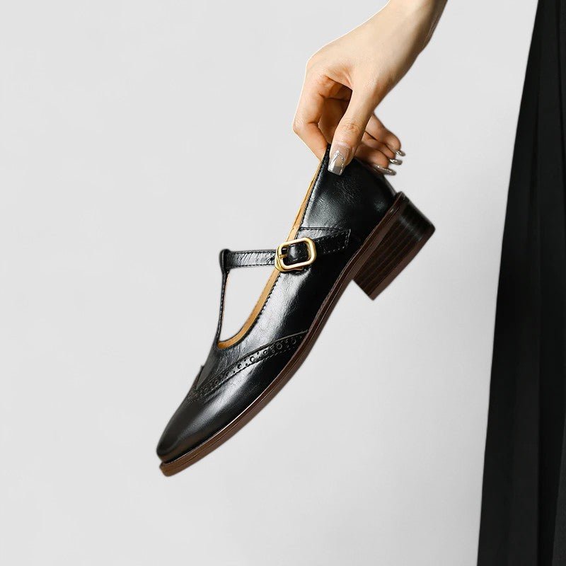 Marlene | Mary Jane Schuhe Orthopädisch T-Riemen Blockabsatz