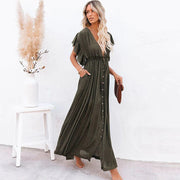 Elegantes Dunkelgrünes Kleid für besondere Anlässe
