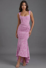 Elfriede | Maxi Kleid Korsett Gerafft Fishtail Blumenmuster