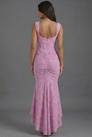 Elfriede | Maxi Kleid Korsett Gerafft Fishtail Blumenmuster
