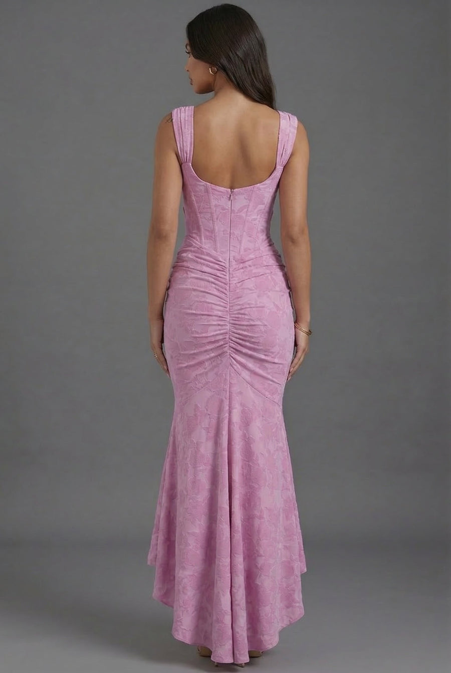 Elfriede | Maxi Kleid Korsett Gerafft Fishtail Blumenmuster