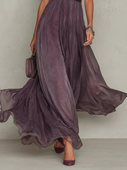 Marie | Maxi Kleid Kurze Puffärmel Schlüsselloch Ausschnitt