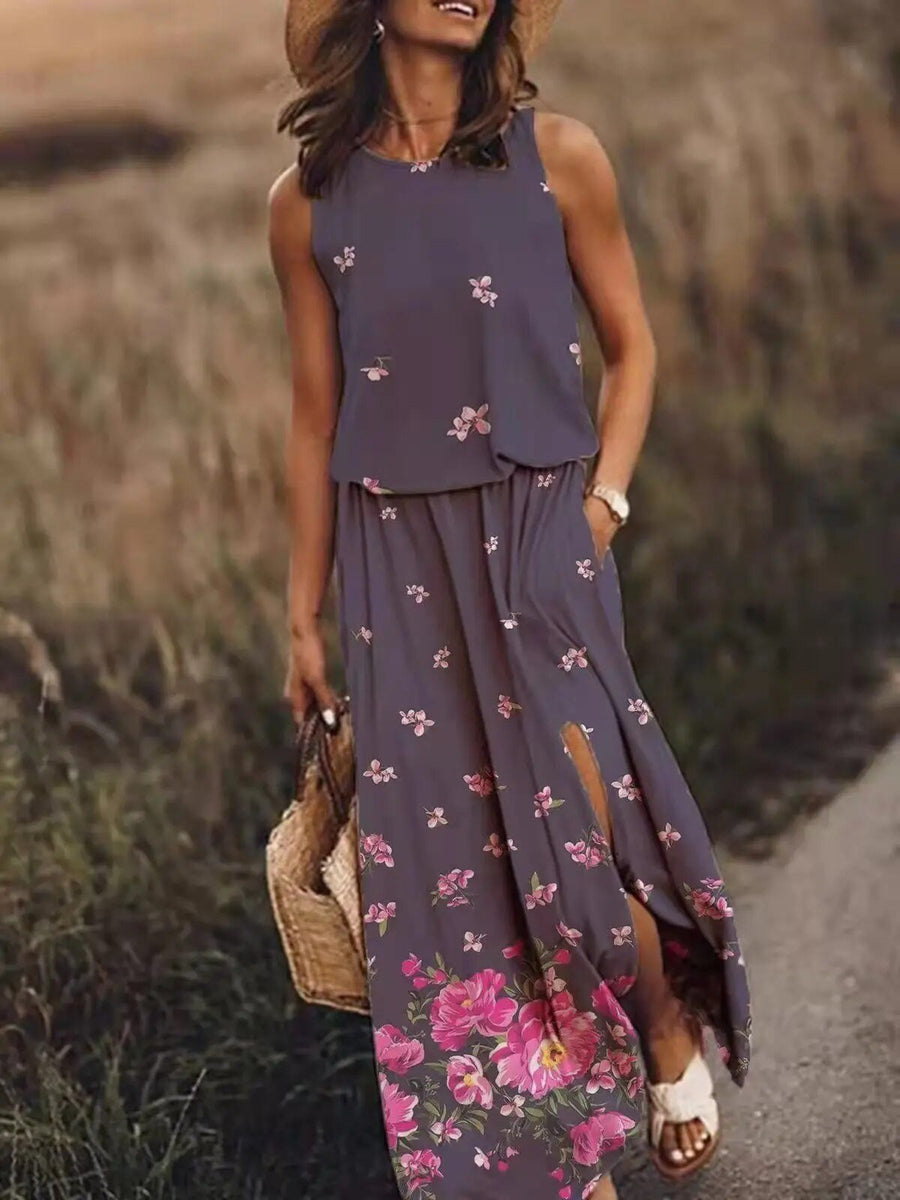Marlene | Maxi Kleid Ärmellos Elastische Taille Boho Sommer