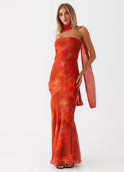 Maxikleid Blumendruck Sommer