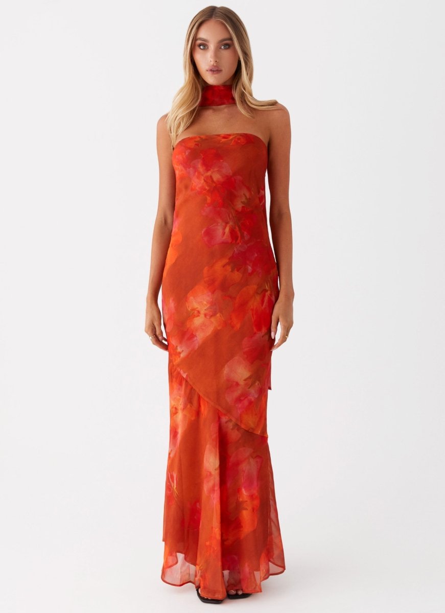 Maxikleid Blumendruck Sommer