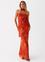 Maxikleid Blumendruck Sommer