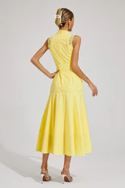 Marlene | Midi Kleid Ärmellos Spitze Hochzeitsgast Elegant