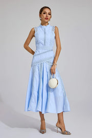 Marlene | Midi Kleid Ärmellos Spitze Hochzeitsgast Elegant