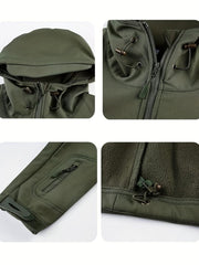 Herren-Outdoorjacke Mit Kapuze | Reißverschlussdetails