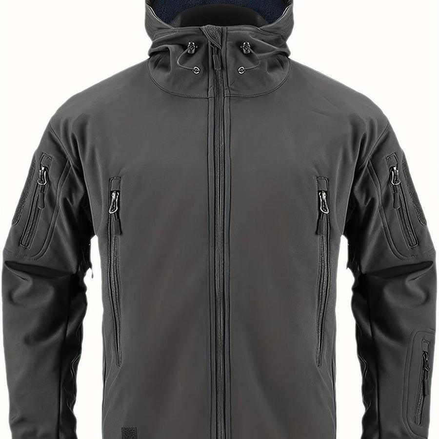 Herren-Outdoorjacke Mit Kapuze | Reißverschlussdetails