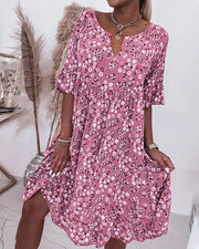 Heidi-Mode | Blumenkleid Leicht, Sommerkleid für Damen aus Polyester
