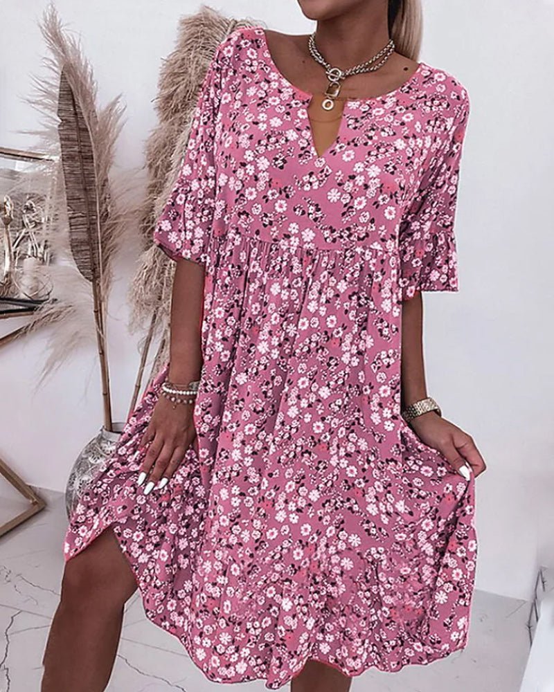 Heidi-Mode | Blumenkleid Leicht, Sommerkleid für Damen aus Polyester