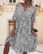 Heidi-Mode | Blumenkleid Leicht, Sommerkleid für Damen aus Polyester