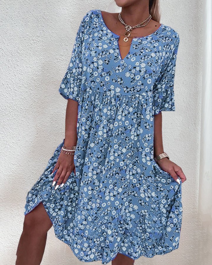Heidi-Mode | Blumenkleid Leicht, Sommerkleid für Damen aus Polyester