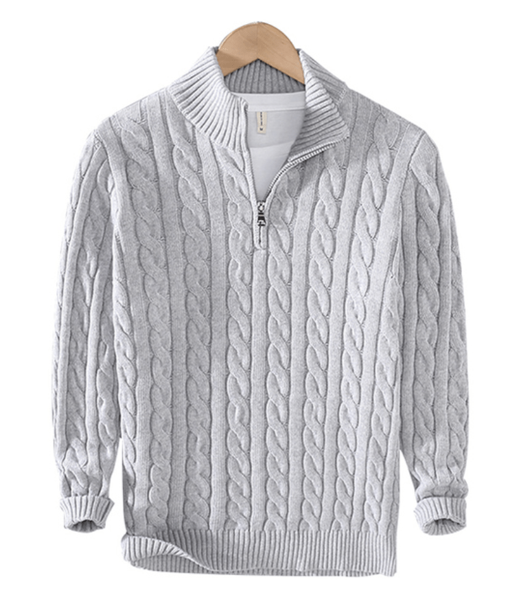 Herren Strickpullover Mit Halb Reißverschluss | Langarm