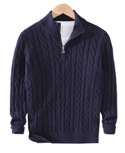 Herren Strickpullover Mit Halb Reißverschluss | Langarm