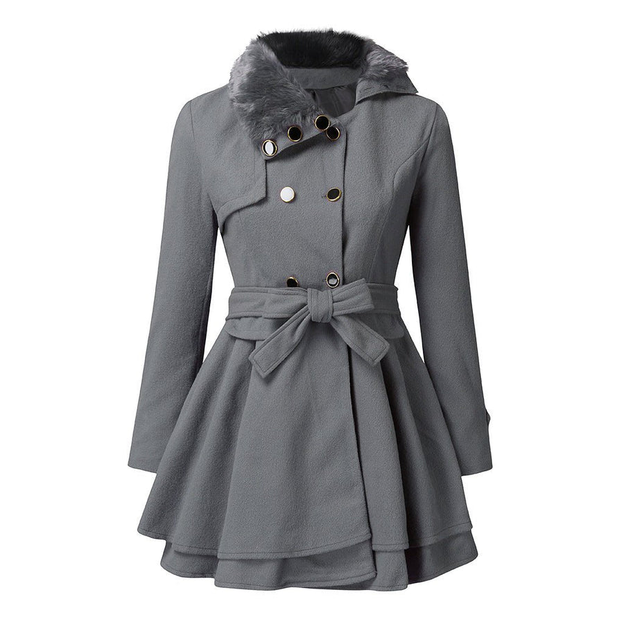 Emma | Elegante Jacke mit Kunstfellkragen