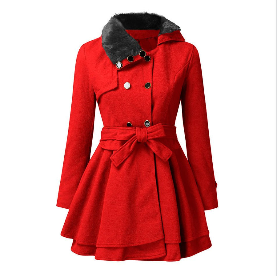 Emma | Elegante Jacke mit Kunstfellkragen