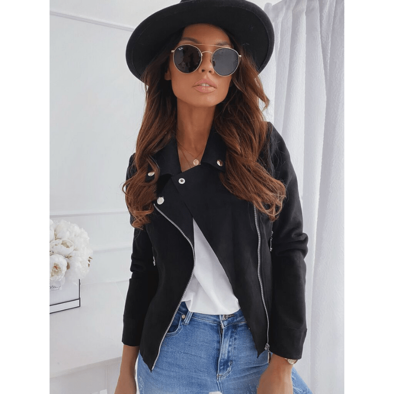 Vintage Bikerjacke – Stylische Übergangsjacke mit Reißverschlussdetails