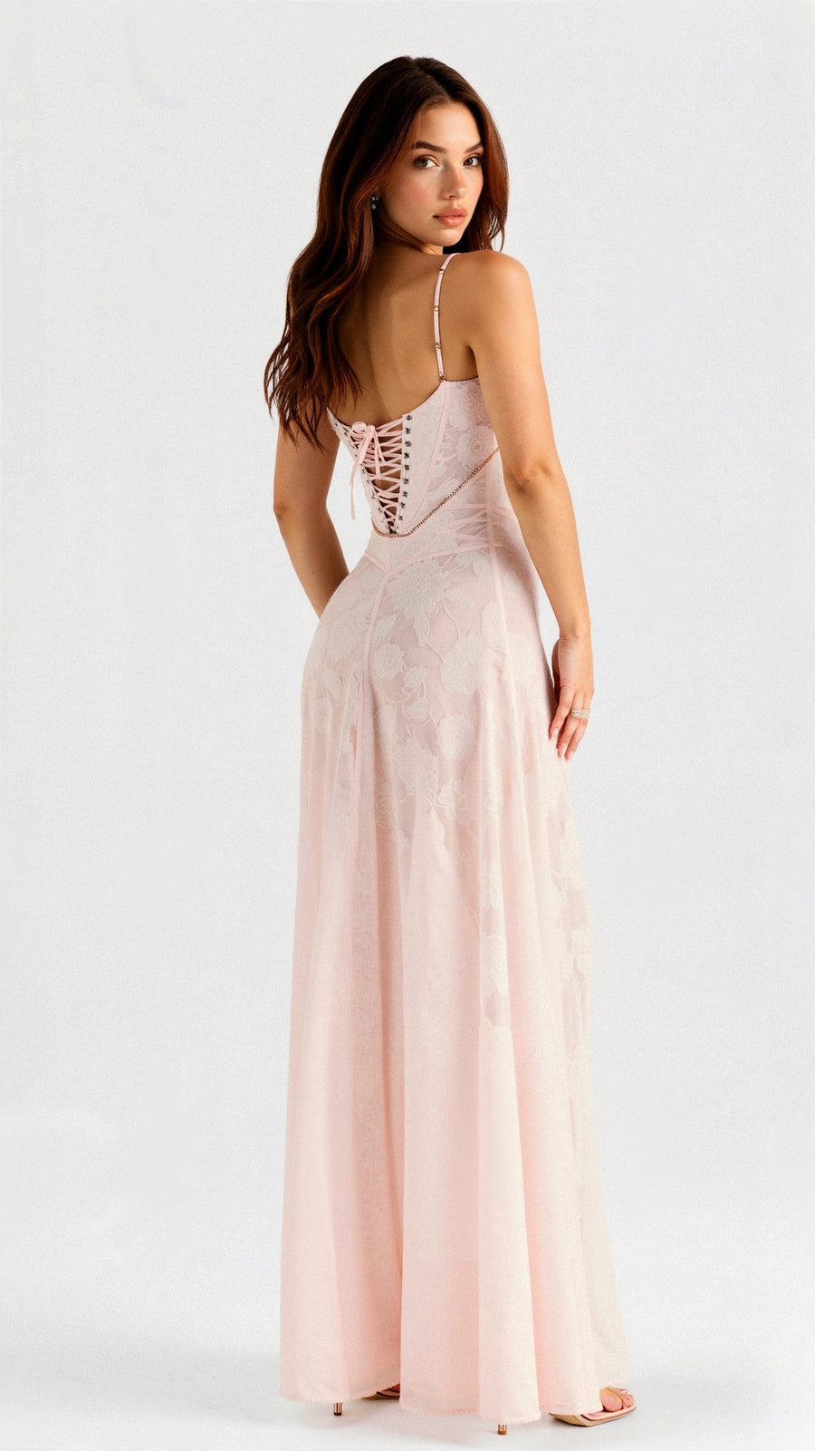 Weißes Boho-Maxikleid mit Schmetterling-Muster | Ibiza-Stil