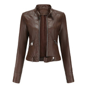 Elegante Jacke im Biker-Stil – Kurzjacke mit Reißverschluss und Stehkragen